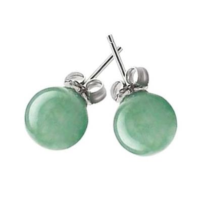 Aventurine Verte Puces d'Oreilles Rondes 6 mm et Argent 925