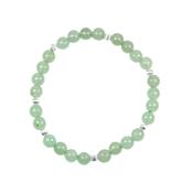 Bracelet en Pierres Boules d'Aventurine Verte (6 mm) Perles en Argent 925