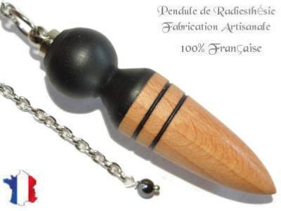 Pendule Celte Création en Bois d'Ebène et Bois de Hêtre Piéce unique N°CELEBHT-2