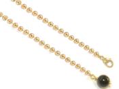 Chaîne à Billes Pour Pendule en Acier inoxydable Dorée et Perle en Obsidienne Oeil Céleste de 8mm
