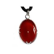 Cornaline Pendentif Cabochon Pierre Ovale 18X13 mm et argent 925