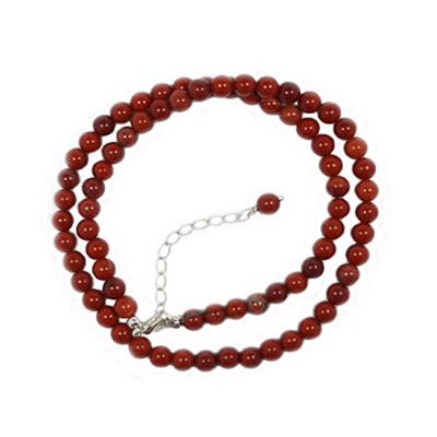 Collier en Pierres Boules de Jaspe Rouge 8 mm