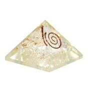 Orgonite Pyramide de 3 cm Pierre de Cristal de Roche et Spirale de Cuivre