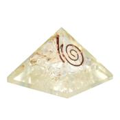 Orgonite Pyramide de 3 cm Pierre de Cristal de Roche et Spirale de Cuivre