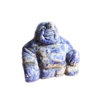 Bouddha Chinois Rieur en Pierre de Sodalite 5 cm