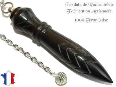 Pendule de Thot Plombé en Bois d'Ebène du Gabon Pièce Unique N°THOEBPLPT- 233