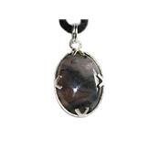 Agate Mousse Pendentif Cabochon Pierre Ovale 18X13 mm et argent 925