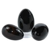 Agate Noire Oeuf en Pierre 5 cm avec Socle