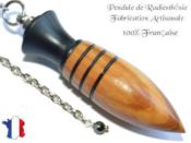 Pendule Amon Création en Bois débène et Bois d'Olivier Pièce Unique N°AM2B-12