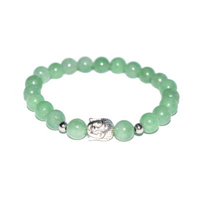 Bracelet en Pierres Boules d'Aventurine Verte 8 mm et Bouddha