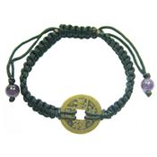 Bracelet Pièce Chinoise Pierre boule d'Améthyste