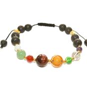 Bracelet Shamballa en Pierre de Lave et Perles Multicolore