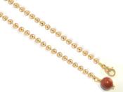 Chaîne à Billes Pour Pendule en Acier inoxydable Dorée et Perle en Jaspe Rouge de 8mm