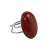 Bague en Jaspe Rouge Cabochon Ovale 25x18 mm