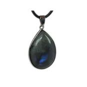 Pendentif Goutte Pierre en Labradorite Cerclé