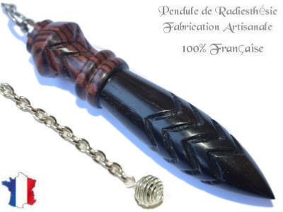 Pendule de Thot Plombé en Bois d'ébène et Bois de Violette Pièce Unique N°THOVIOEBPL-2