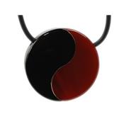 Pendentif Yin Yang (3 cm) Pierre Cornaline et Agate Noire