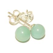 Amazonite Puces d'Oreilles Rondes 6 mm et Argent 925