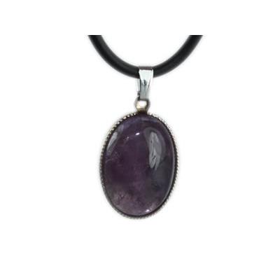 Améthyste Pendentif Cabochon Ovale 18X13 mm