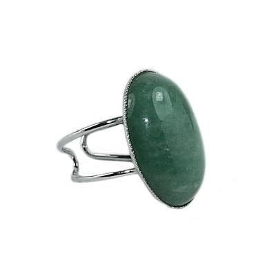 Bague en Aventurine Verte Cabochon Ovale 25x18 mm