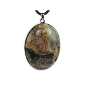 Agate Crazy Lace Pendentif Cabochon Ovale 40x30 mm