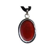 Cornaline Pendentif Cabochon Pierre Ovale 18X13 mm et argent 925