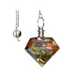 Orgonite Pendule Diamant et Cristaux Multicolore