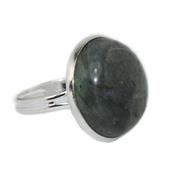 Bague Cabochon Pierre Ronde en Labradorite 18 mm