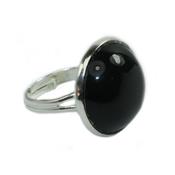 Bague Cabochon Pierre Ronde en Obsidienne Oeil Cleste 18 mm