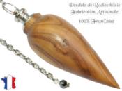 Pendule Goutte en Bois d'Olivier Pièce Unique N°GOUOLI-1