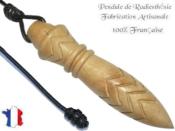 Pendule de Thot Plombé en Bois de Noisetier (Coudrier) Gravé Pièce Unique N°THONOIPL-4