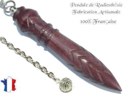 Pendule Egyptien Thot Plombé en Bois d'Amarante Gravé Modèle Unique N°THOAMARAPL-1