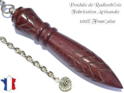 Pendule Egyptien Thot Plombé en Bois d'Amarante Gravé Modèle Unique N°THOAMARAPL-6