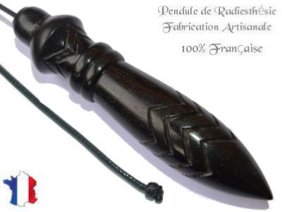 Pendule de Thot Plombé en Bois d'Ebène du Gabon Pièce Unique N°THOEBPLPTC- 193