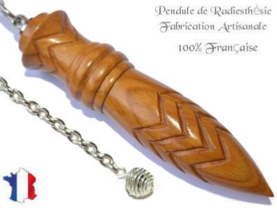 Pendule Egyptien Thot Plombé en Bois de Palo Santo Gravé Pièce Unique N°THOPALPLPT-51