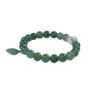 Bracelet en Pierres Boules 8 mm d'Aventurine Verte et Coeur 12 mm