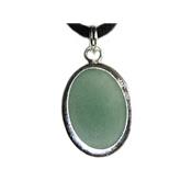 Aventurine Verte Pendentif Cabochon Pierre Ovale 18X13 mm et argent 925