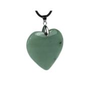 Pendentif Coeur en Aventurine Verte 4 cm (Bélière Argentée)