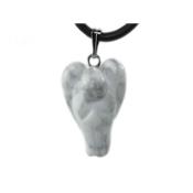 Howlite Blanche Pendentif Ange en Pierre (2 cm)