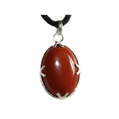 Jaspe Rouge Pendentif Cabochon Pierre Ovale 18X13 mm et argent 925