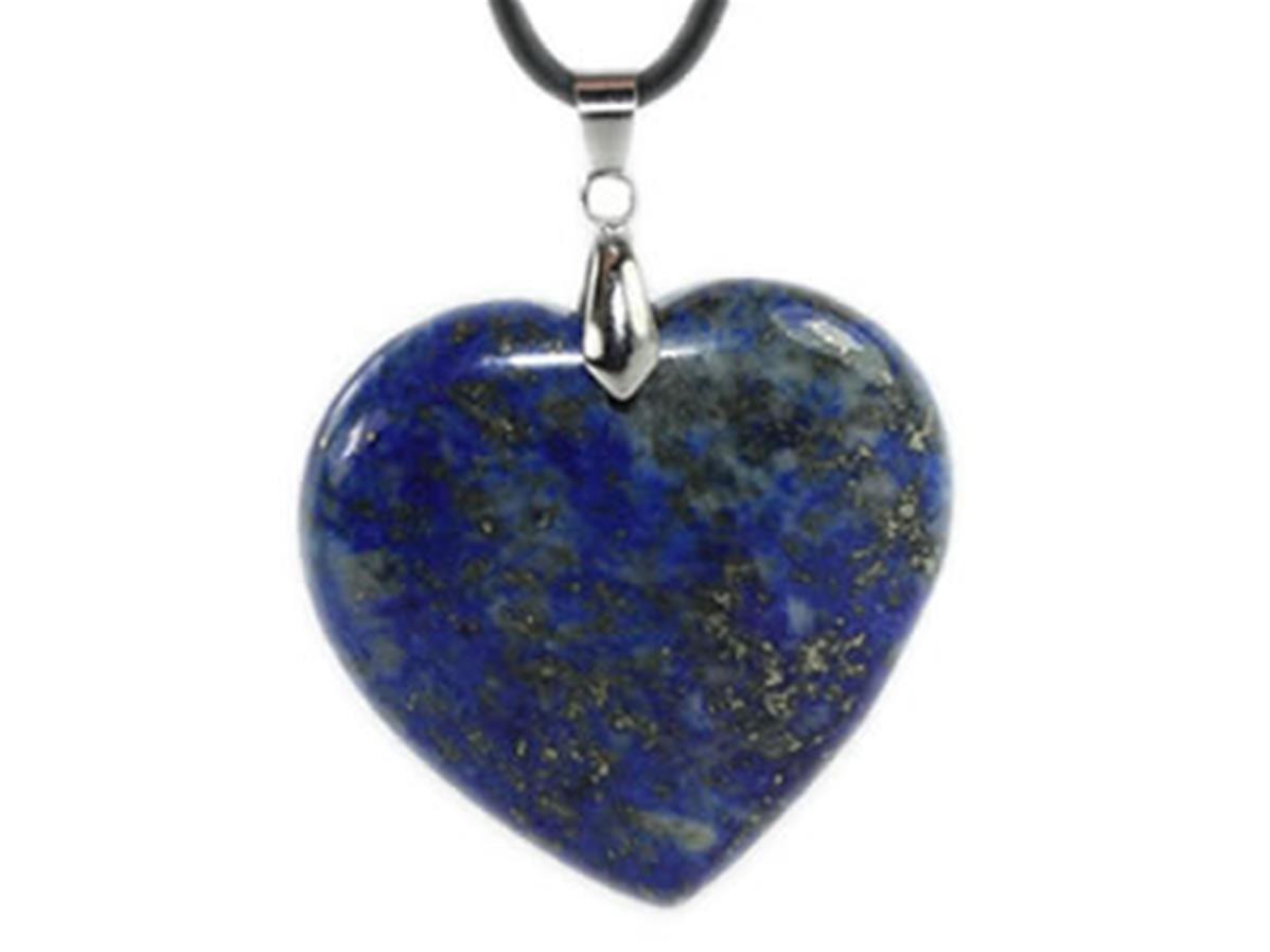 Pendentif Cœur En Lapis Lazuli Naturel - Bijou énergétique Lithothérapie Pour Femme