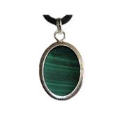 Malachite Pendentif Cabochon Pierre Ovale 18x13 mm et Argent 925