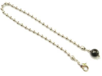 Chaîne à Billes Pour Pendule en Acier inoxydable et Perle en Agate noire de 8mm