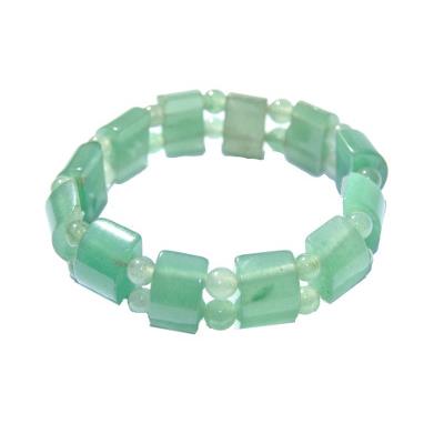 Bracelet Plaquettes et Boules de 6 mm en Aventurine Verte