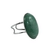 Bague en Aventurine Verte Cabochon Ovale 25x18 mm