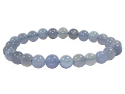 Bracelet en Pierre Boule d'Aigue Marine 6mm 