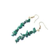 Boucles d'Oreilles en Malachite Style Baroque