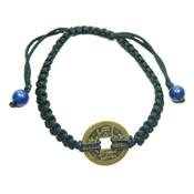 Bracelet Pièce Chinoise Pierre Boule en Lapis Lazuli