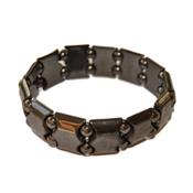 Bracelet Hématite Magnétique Plaquettes Bombées et Boules