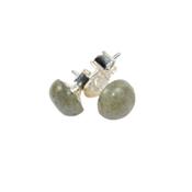 Labradorite Puces d'Oreilles Cabochons Ronds 8 mm et Argent 925